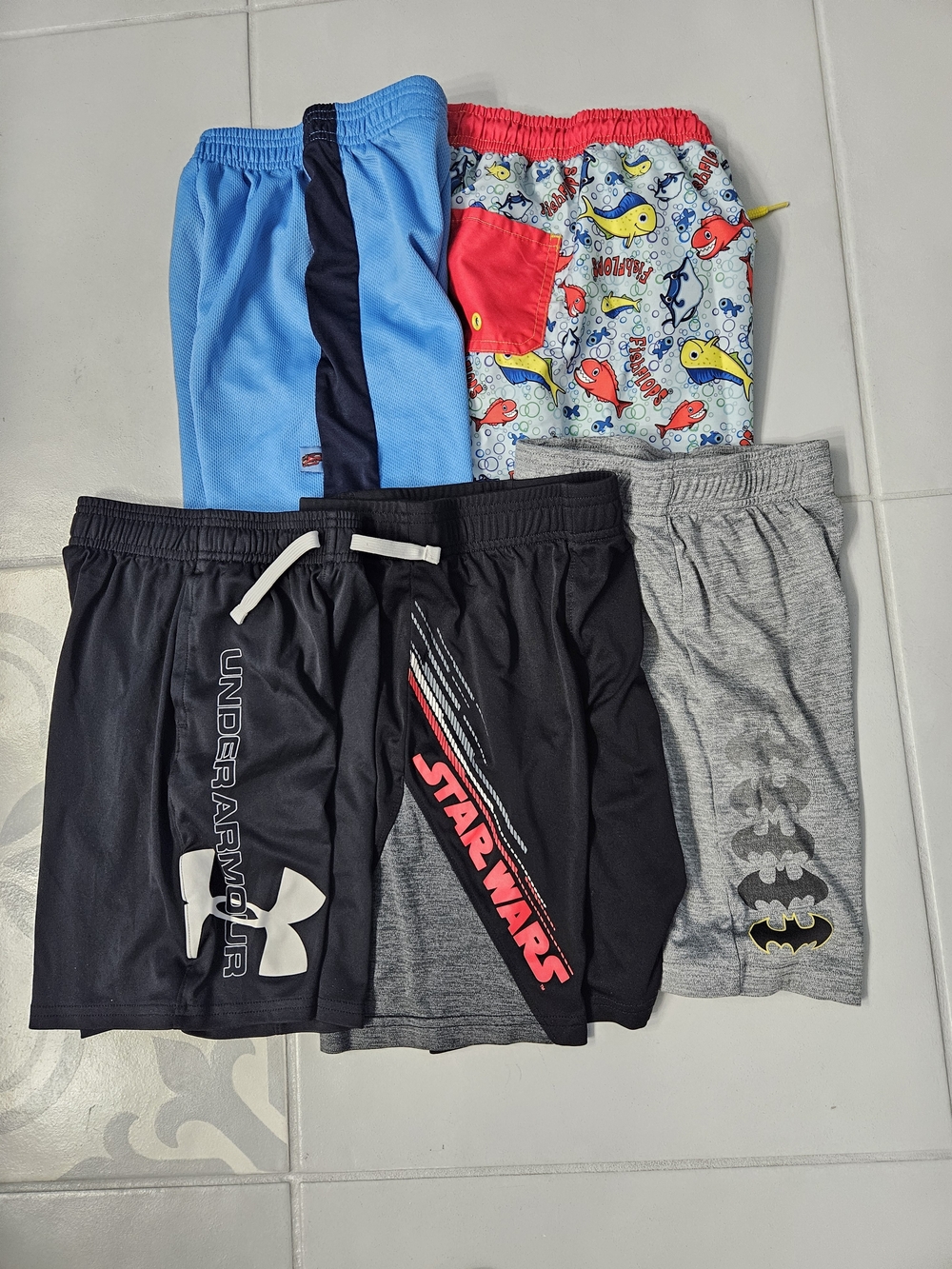 Kids Black and Gray Athletic Shorts And Swim Trunks